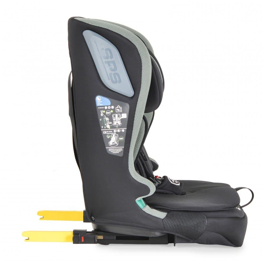 Scaun auto cu Isofix Cangaroo I-Drive Twill Green I-Size 76-150cm,model pliabil compact,inaltime reglabila,centuri de siguranta,top tether,sistem protectie impact lateral SPS,tetiera reglabila,husa detasabila,perna reductor
