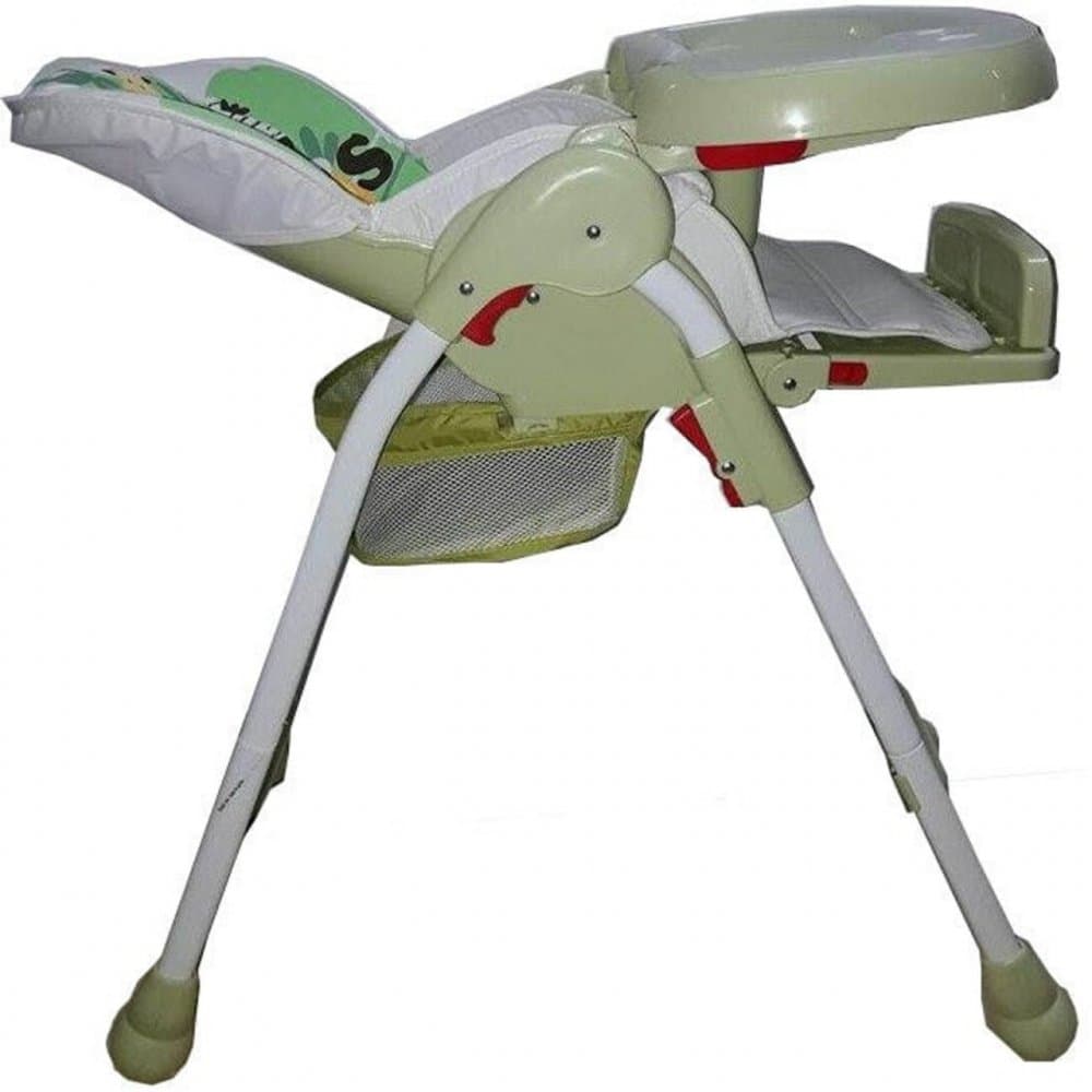 Scaun de masa pentru copii Baby Care Verde reglabil in 3 trepte, pliabil, centura de siguranta, sezut confortabil, masuta detasabila