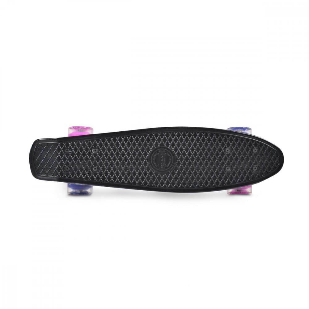 Skateboard cu baza antiderapanta 56x15cm si roti din PU ABEC 7 cu lumini LED Graffiti Pink Led