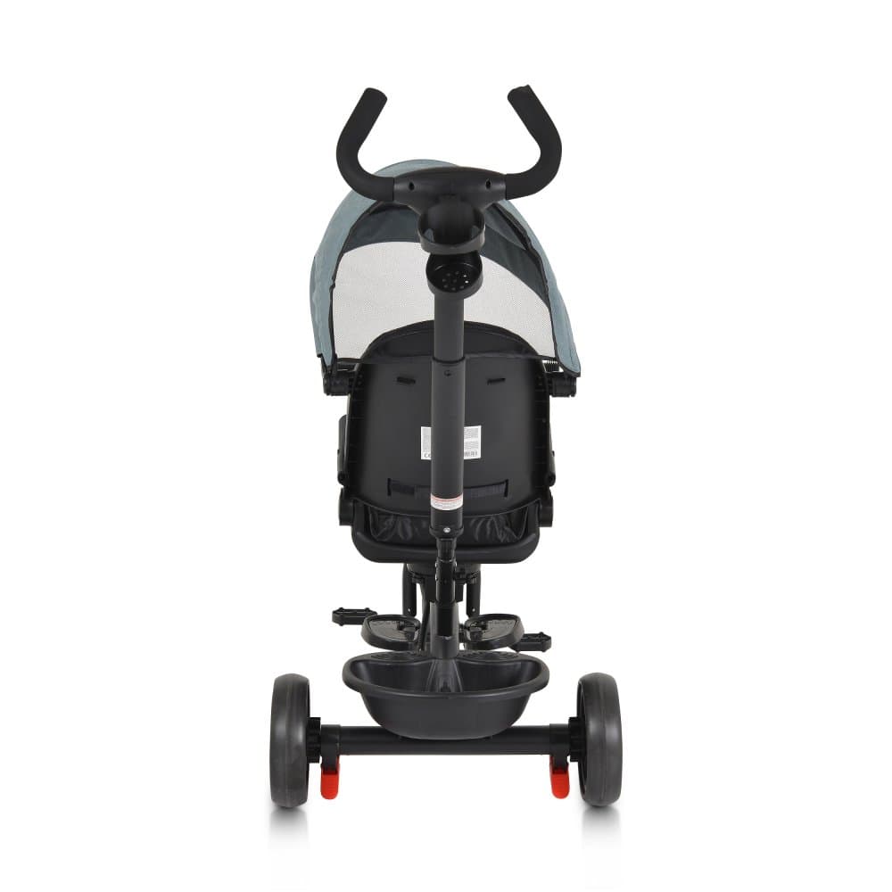 Tricicleta pentru copii Byox Summer Blue cu roti Eva, maner parental detasabil, scaun rotativ, spatar reglabil si suport picioare