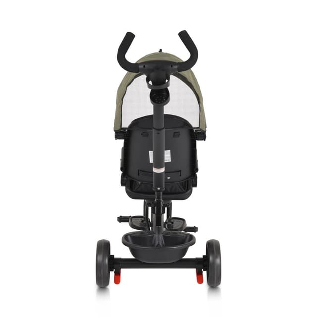 Tricicleta pentru copii Byox Summer Green cu roti Eva, maner parental detasabil, scaun rotativ, spatar reglabil si suport picioare