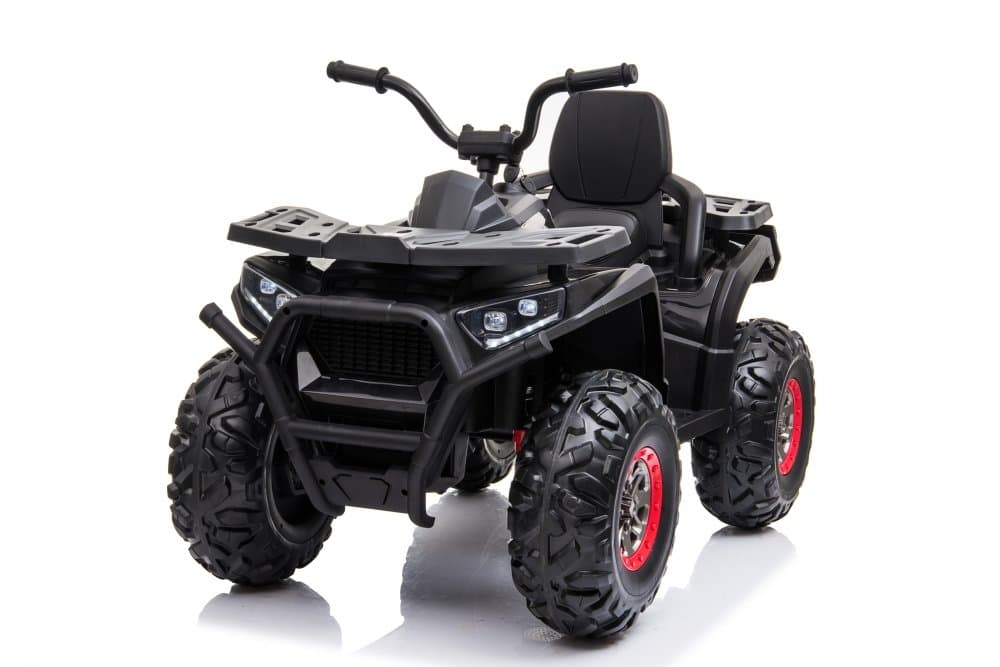 Atv electric pentru copii Nichiduta Desert 90W Black, Acumulator 12V 7Ah, Telecomanda 2.4G, Roti din cauciuc EVA, Pornire la buton, Unitate audio cu muzica si display, Suspensii,Spatar inalt