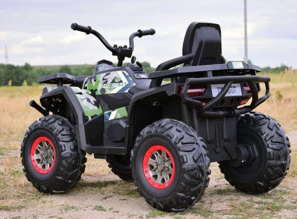 Atv electric pentru copii Nichiduta Desert 90W Blue,Acumulator 12V 7Ah, Telecomanda 2.4G, Roti din cauciuc EVA, Pornire la buton, Unitate audio cu muzica si display, Suspensii,Spatar inalt