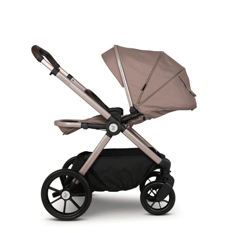 Carucior pentru copii Cosatto Giggle 4 Lollop 3 in 1 cu sezut reversibil, sasiu din aluminiu, suspensie, bara detasabila, maner telescopic, greutate admisa 25 kg