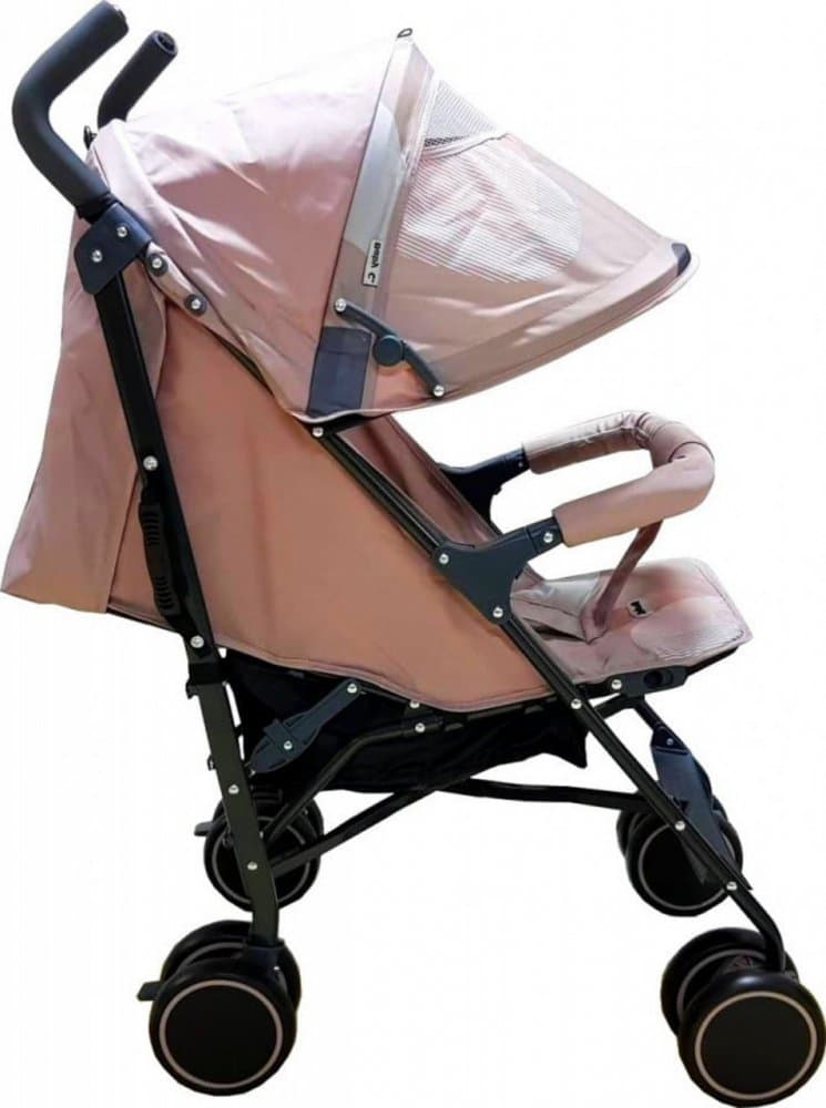 Carucior pentru copii Baby Care Pro 803B Beige pliere tip umbrela, Sport, Spatar reglabil in 7 trepte, Pozitie somn, Amortizoare, Cadru din aluminiu