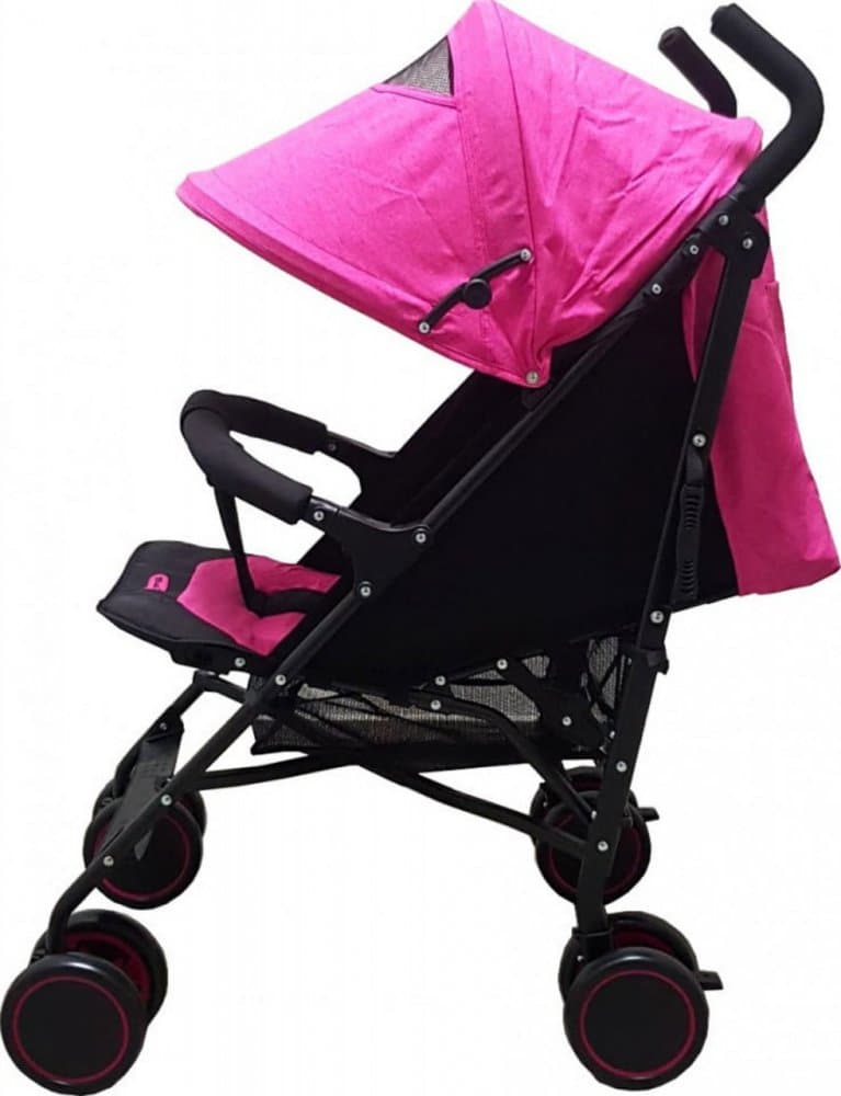 Carucior pentru copii Baby Care Pro 803B Fucsia pliere tip umbrela, Sport, Spatar reglabil in 7 trepte, Pozitie somn, Amortizoare, Cadru din aluminiu