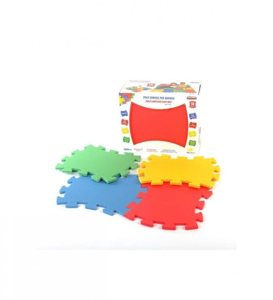 Covoras puzzle pentru copii Pilsan Polly Endless Play 16 piese din spuma termoizolanta,culori luminoase,usor de curatat