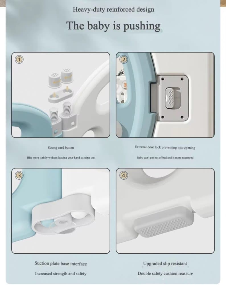 Gardulet loc de joaca pentru copii Nichiduta Garden WhiteBlue Bear, pliabil si portabil, compus din 14 panouri de gard + 2 panouri laterale cu Cos de baschet si angrenaje rotative