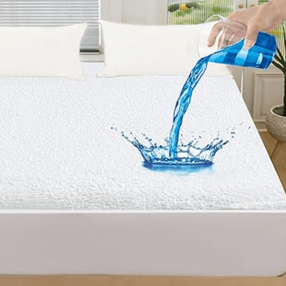 Husa impermeabila pentru saltea Homibon Alb 100x200+30 cm, anti acarieni, lavabila la masina, bumbac cu membrana TPU