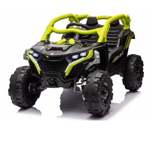 Masinuta electrica de teren pentru copii Nichiduta Can CN UTV Drive Green 12V cu telecomanda 2.4G,2 motoare 38W,lumini LED,suspensii spate,roti late rezistente,margine de siguranta rabatabila,sunete si muzica,functie swing