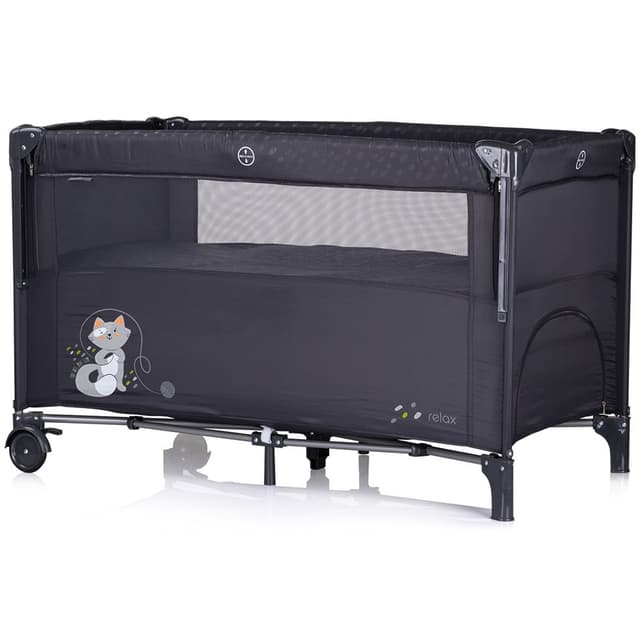 Patut pentru copii Chipolino Relax anthracite pliabil, cu laterala culisanta