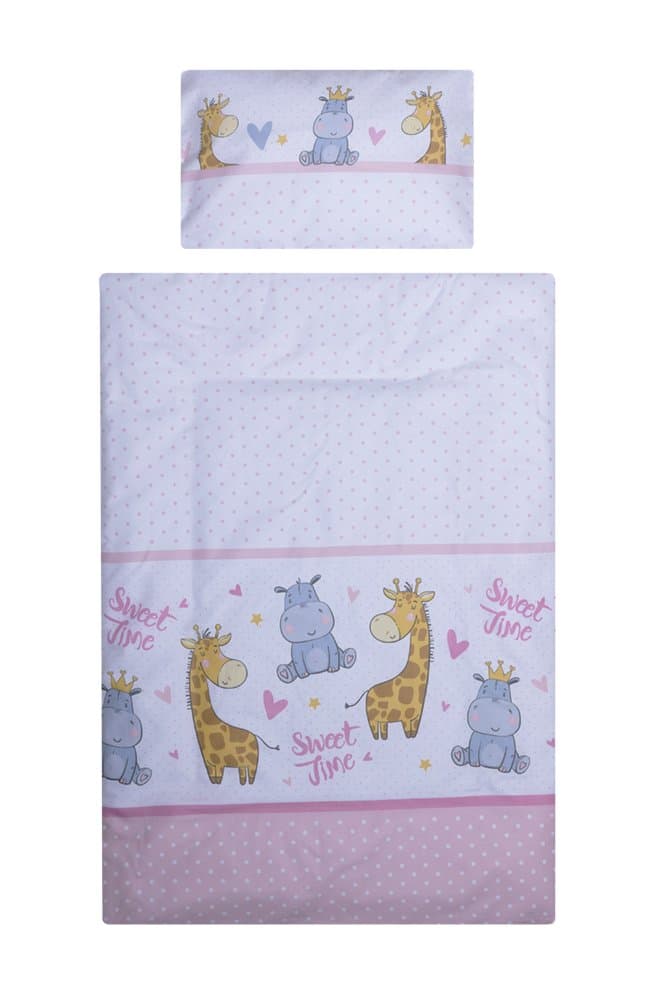 Lenjerie patut cu 3 piese 140x70 cm Hipo girafa