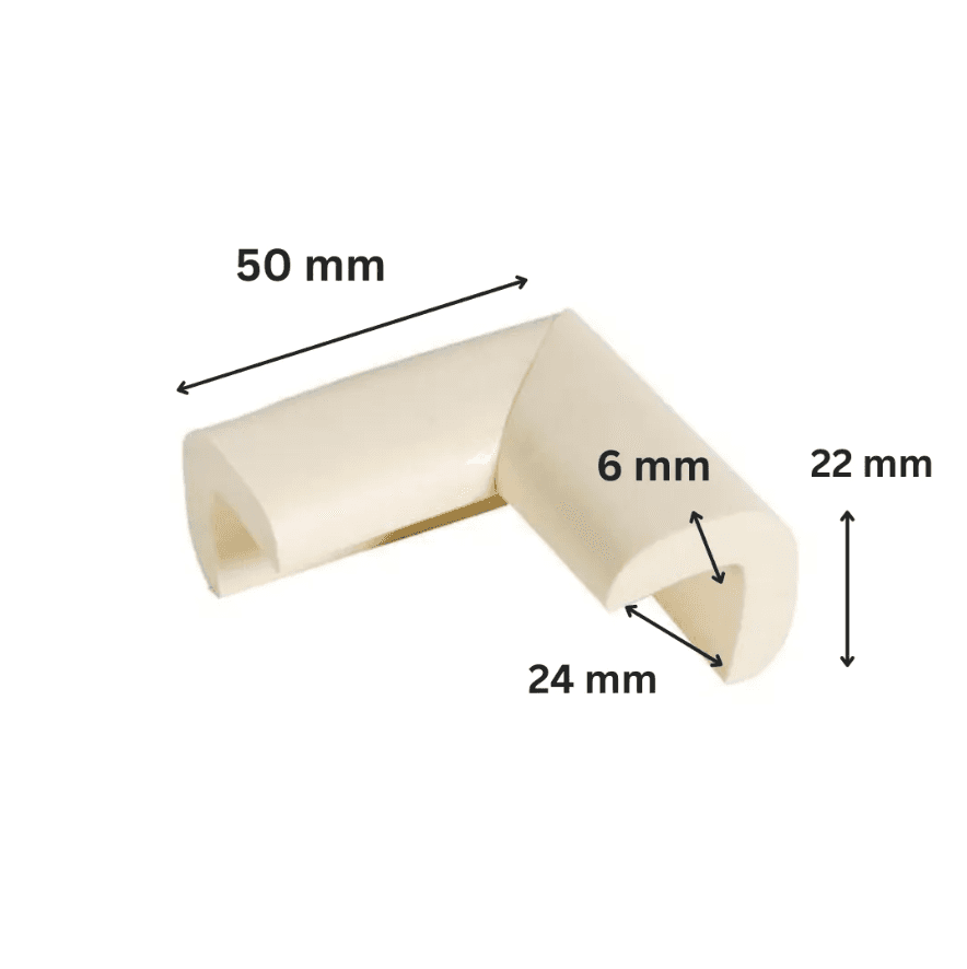 Protectie colturi Car Boy Safety 24x50x22x6mm Crem