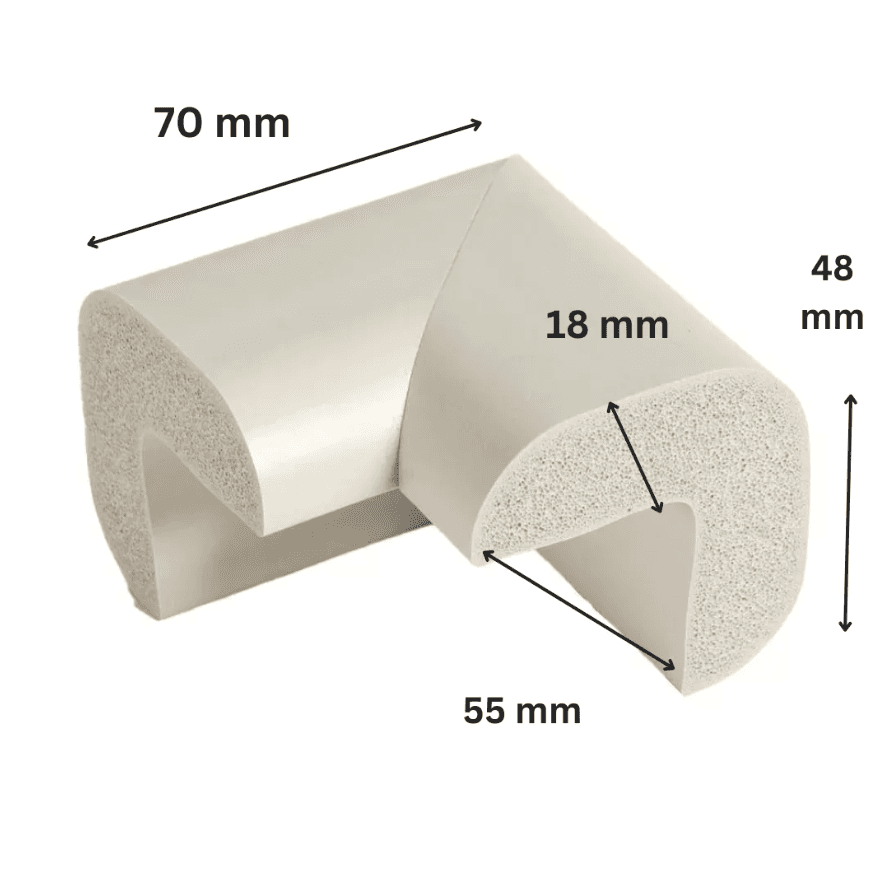 Protectie colturi Car Boy Safety 55x70x48x18mm Gri Deschis