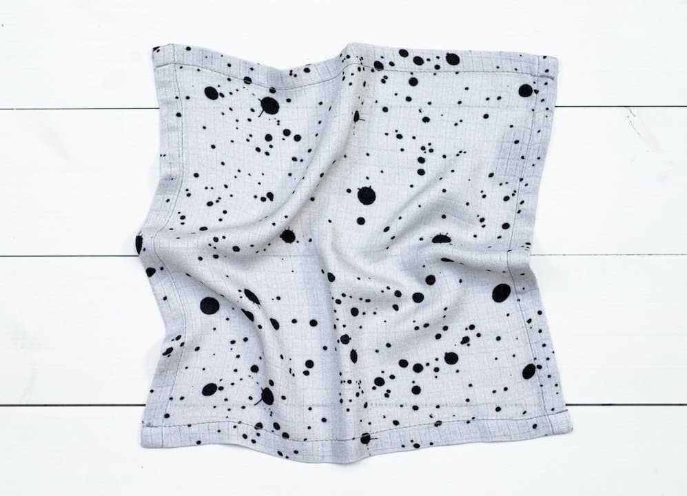 Set 3 Museline din bambus Dots AlbastruAlbGri Sleepee
