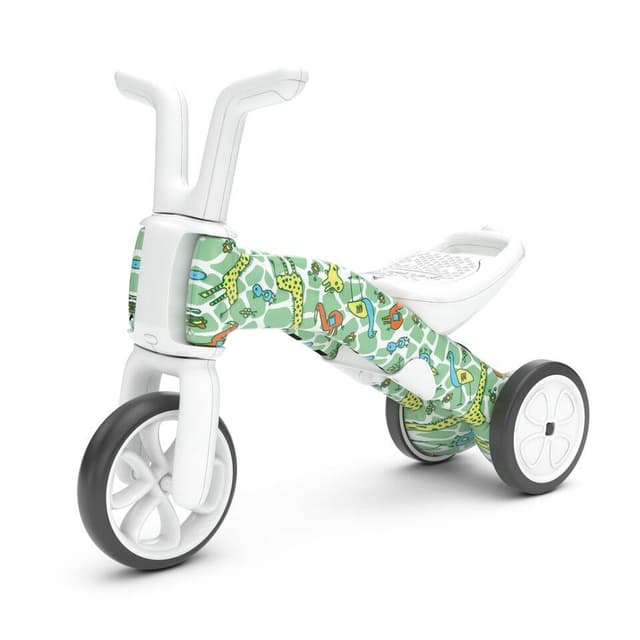 Tricicleta pentru copii Chillafish Bunzi Gidaffiti 2 in 1 transformabila in bicicleta fara pedale, scaun usor reglabil, roti din cauciuc sintetic, spatiu depozitare jucarii, greutate admisa 25 kg