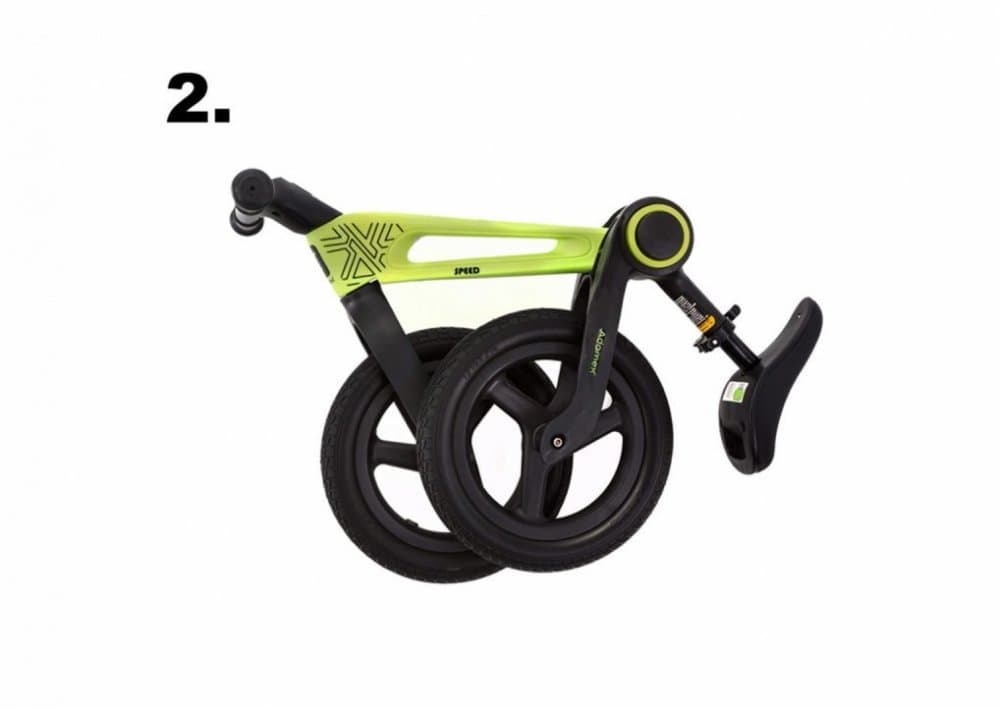 Bicicleta de echilibru pentru copii, Adamex Speed M8, pliabila, fara pedale, cu Saua reglabila si manere confortabile, 2-5 ani, pana la 35 kg, Black Onyx