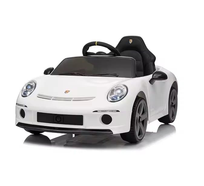 Masinuta electrica pentru copii Porsche RUF GT White cu licenta ,Telecomanda parinti 2,4G,2 motoare x 45w,Acumulator 12V4.5Ah,Roti EVA,Scaun din piele,2 Viteze,Sistem troller,MP3,USB,Bluetooth,Usi cu deschidere,Suspensii