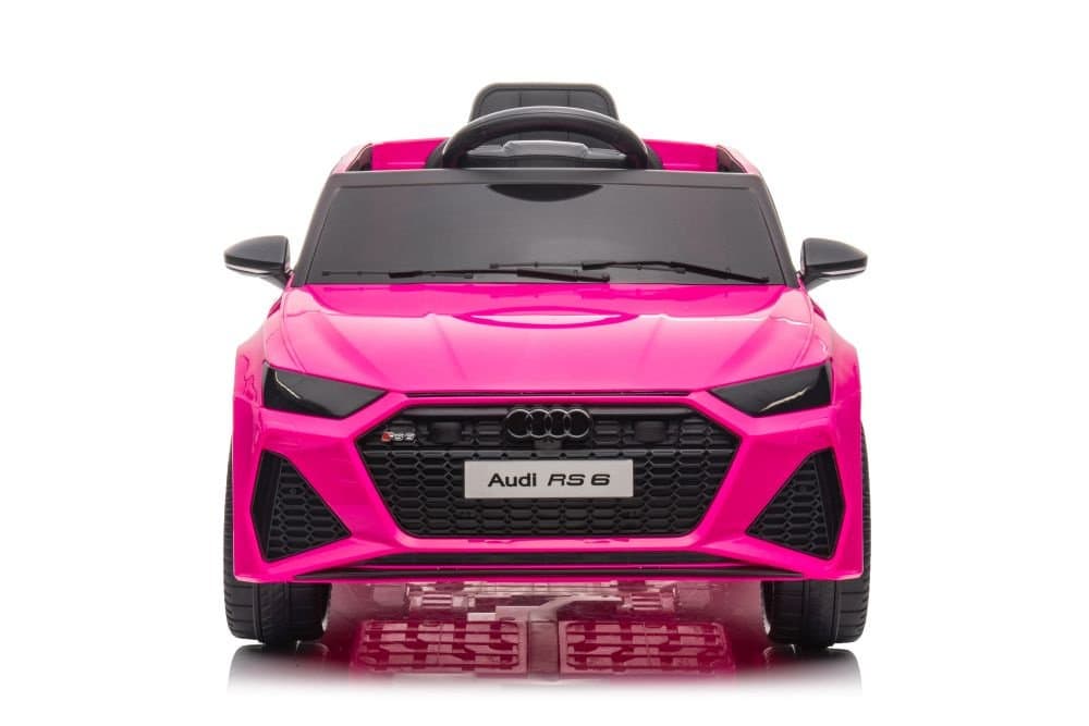 Masinuta electrica pentru copii Audi RS6 BRD-2118 Pink, cu telecomanda 2.4G, 2 motoare 45W fiecare, baterie 12V si 4.5Ah, sistem audio integrat MP3, USB si Bluetooth, faruri si stopuri luminoase, 102 x 43 x 60 cm