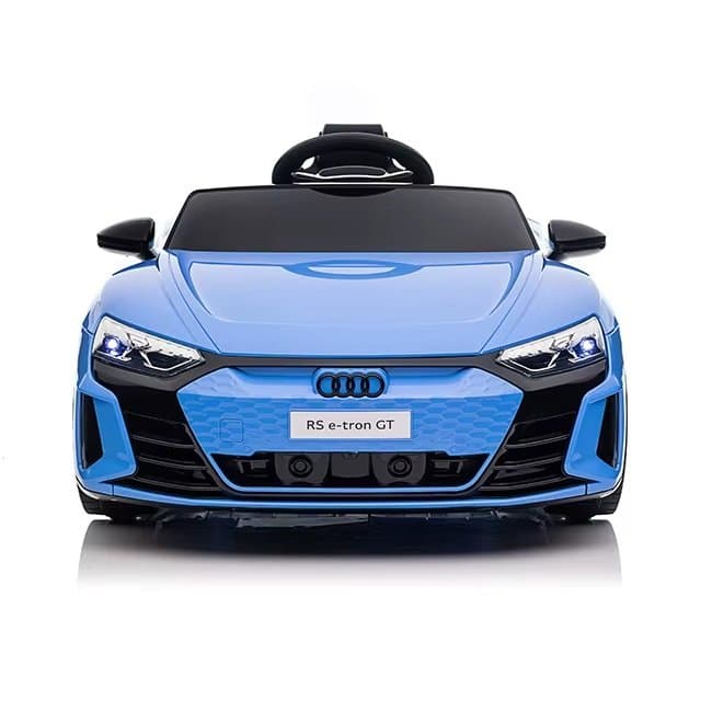 Masinuta electrica pentru copii cu licenta Audi RS E-Tron GT Blue,Scaun piele,Roti EVA, Acumulator 12V 4,5Ah,Incarcator inclus,Centura de siguranta,Lumini LED,Functie Slow Start,Afisaj cu indicator baterie,Usi cu deschidere
