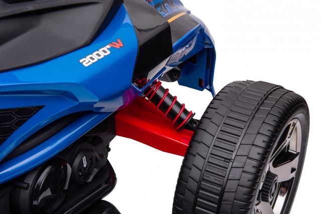 Motocicleta electrica pentru copii Nichiduta Spider Blue cu roti EVA,acumulator 12V, lumini LED,pornire la buton,sezut ergonomic,manere antiderapante,display cu afisaj baterie,greutate admisa 30 kg