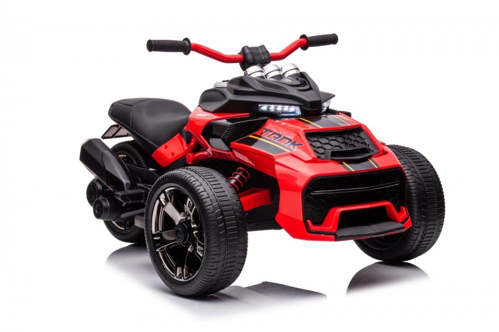 Motocicleta electrica pentru copii Nichiduta Spider Red cu roti EVA,acumulator 12V, lumini LED,pornire la buton,sezut ergonomic,manere antiderapante,display cu afisaj baterie,greutate admisa 30 kg