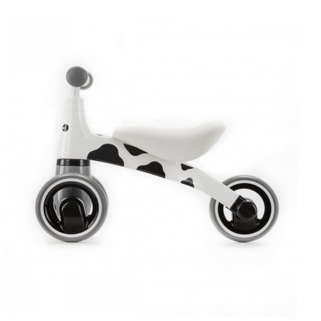 Tricicleta pentru copii, Adamex Animals, fara pedale, cu 3 roti, sistem de blocare a rotirii ghidonului, testata EN71, pentru interior exterior, sezut moale, +12 luni, Cow