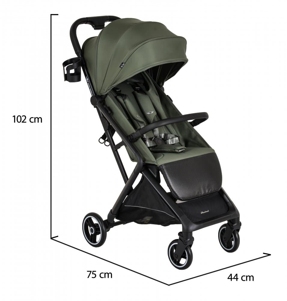 Carucior sport Cangaroo Airwalk Deep Green compatibil cabina avion,pliere automata ultracompacta,copertina XXL protectie UVUPF 50+ si ventilatie,suspensii,spatar reglabil cu pozitie de somn,centura de siguranta,suport pahar