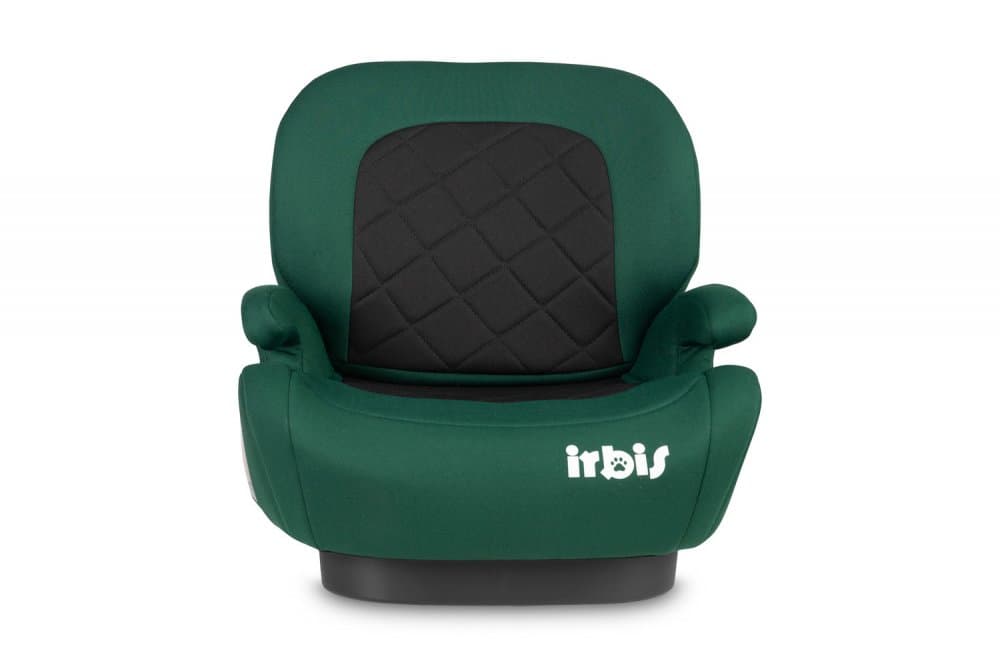 Inaltator auto copii Caretero Irbis I-Size Emerald 125-150 cm, fixare cu isofix, centura de ghidaj, spatar reglabil si detasabil, husa lavabila, cotiere, Certificat R129