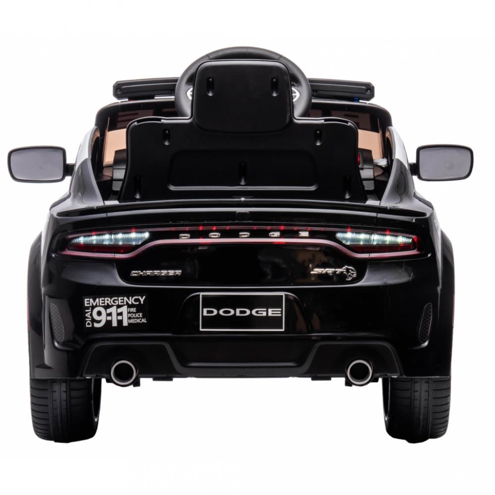 Masinuta electrica pentru copii Dodge Police Black 70W cu Licenta, Roti EVA, Deschidere usi, Pornire la buton, Telecomanda, Oglinzi retrovizoare, Usi cu deschidere, Megafon, Suspensii, 3 Viteze din telecomanda, MP3
