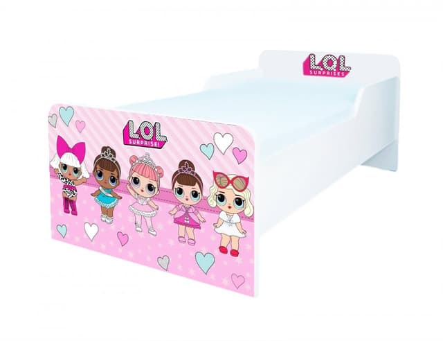 Pat pentru copii LOL Surprise cu saltea, 2-12 ani, 160x80 cm