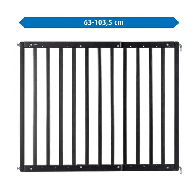Poarta de siguranta Reer Black de perete, reglabila 63-103,5 cm