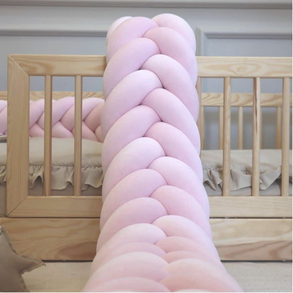 Protectie de pat impletita, MiniMini, Velvet Magic, Mov Deschis, 200 cm