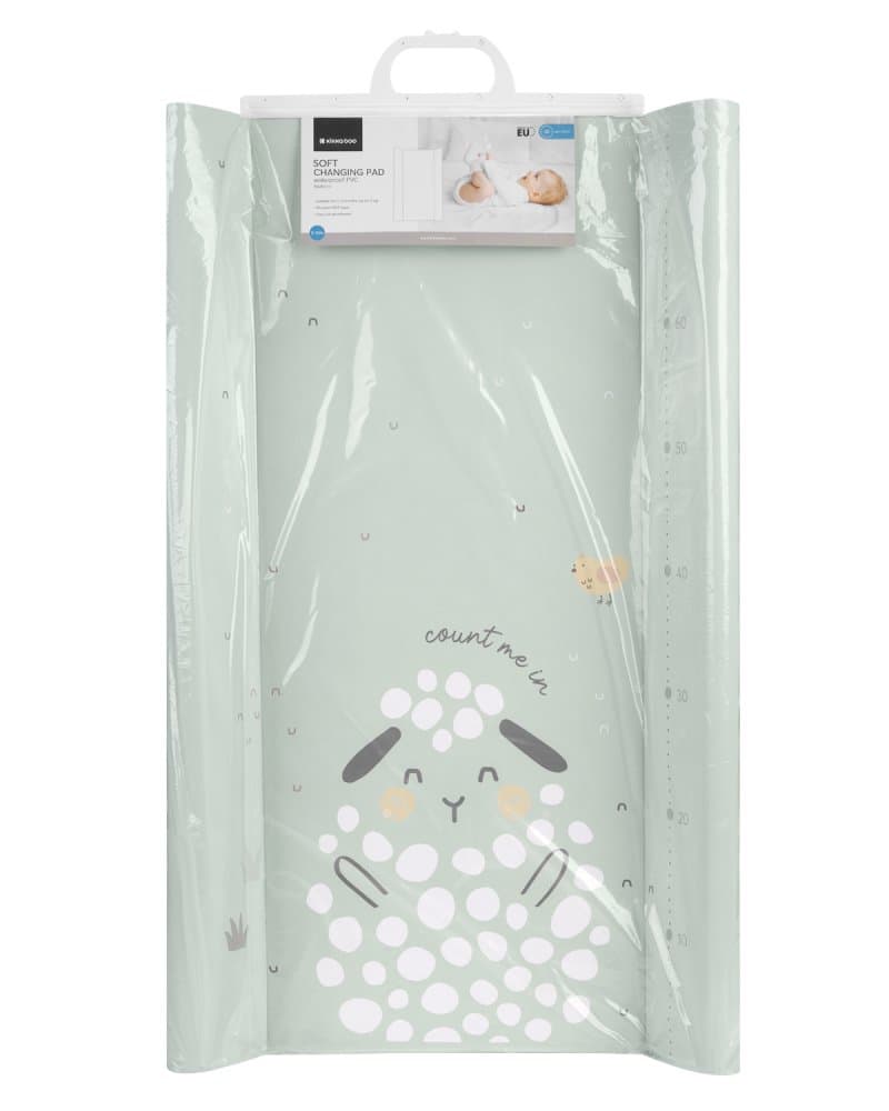 Saltea de infasat moale pentru bebelusi KikkaBoo Sleepy Sheep 70x50cm soft cu suprafata impermeabila,Taliometru incorporat,Contur lateral mai inalt restrictie blanda antirostogolire,Potrivita pentru acasa,cabinete medicale