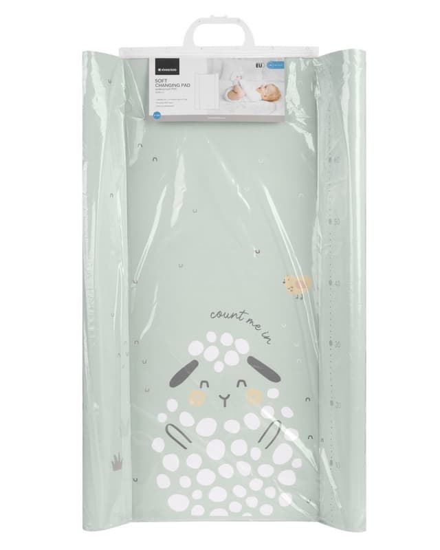 Saltea de infasat moale pentru bebelusi KikkaBoo Sleepy Sheep 70x50cm soft cu suprafata impermeabila,Taliometru incorporat,Contur lateral mai inalt restrictie blanda antirostogolire,Potrivita pentru acasa,cabinete medicale