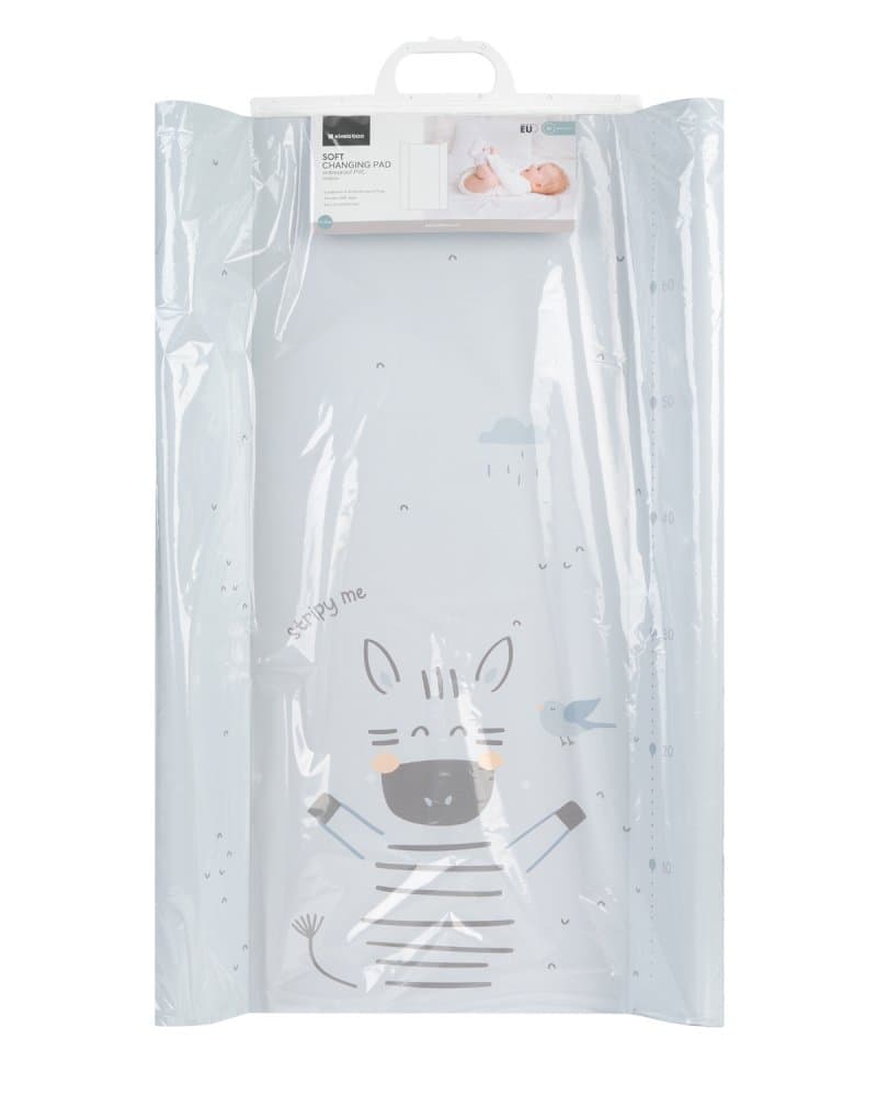 Saltea de infasat moale pentru bebelusi KikkaBoo Stripy Friends 70x50cm soft cu suprafata impermeabila,Taliometru incorporat,Contur lateral mai inalt restrictie blanda antirostogolire,Potrivita pentru acasa,cabinet medical