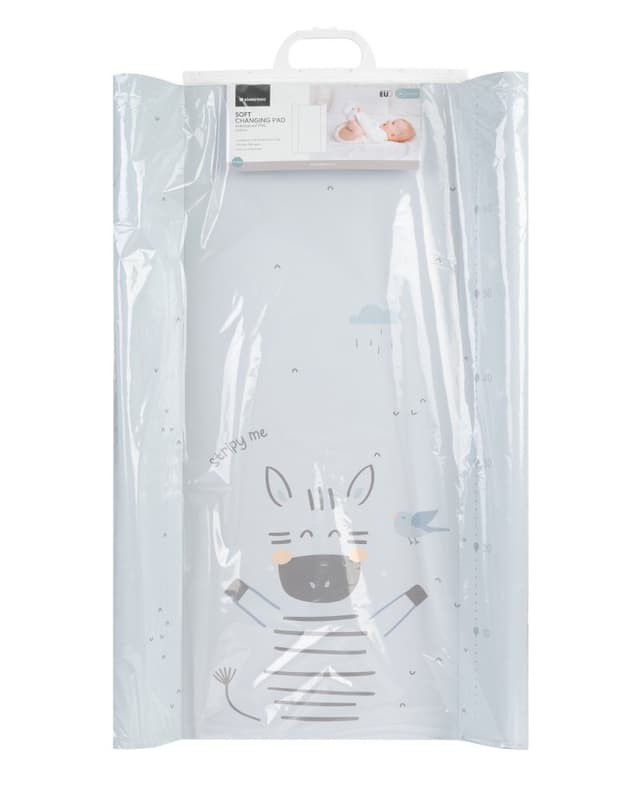 Saltea de infasat moale pentru bebelusi KikkaBoo Stripy Friends 70x50cm soft cu suprafata impermeabila,Taliometru incorporat,Contur lateral mai inalt restrictie blanda antirostogolire,Potrivita pentru acasa,cabinet medical