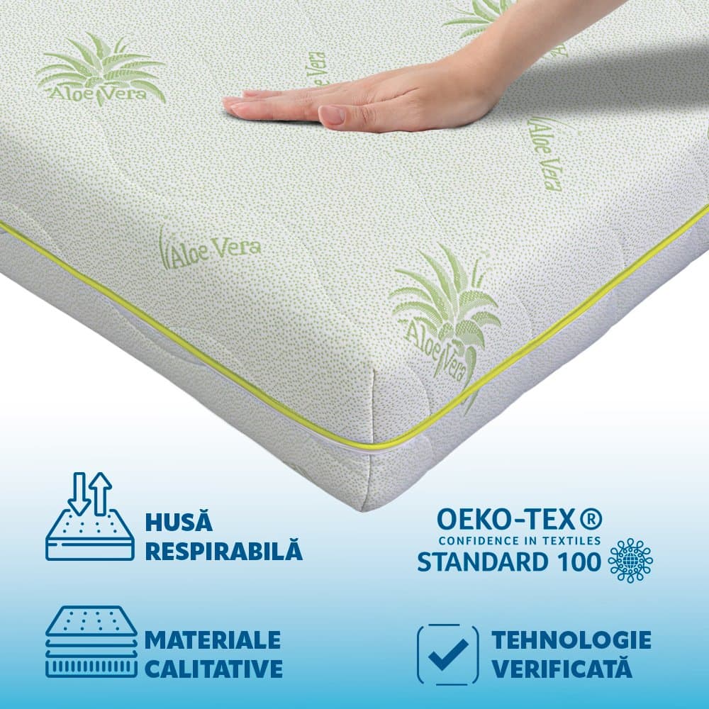 Saltea de pat super ortopedica Aloe Vera Fit 12 cm 140x200