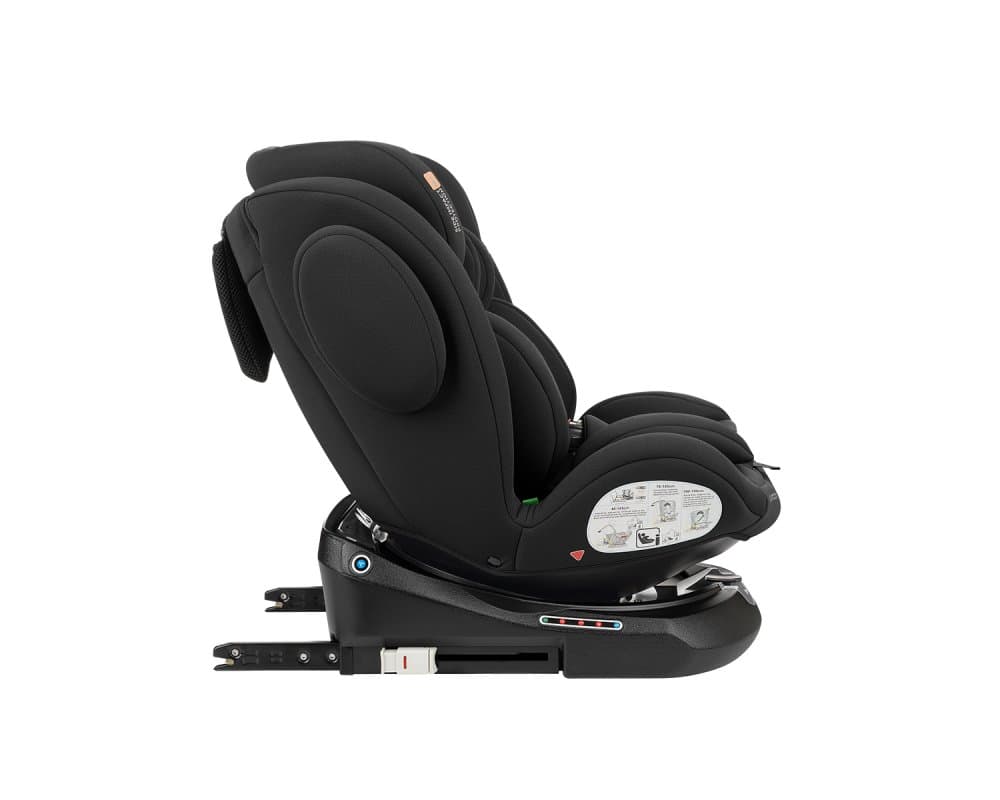 Scaun auto pentru copii cu ISOFIX KikkaBoo I-Felix Black,certificat I-Size 40-150cm,R129,SPS-protectie impact lateral, tetiera reglabila 11 pozitii,sezut rotativ,5 pozitii inclinare spatar,centura top tether,reductor