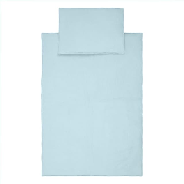 Set paturica si perna din muselina, 95 x 65 cm, Little Amy, Albastru deschis