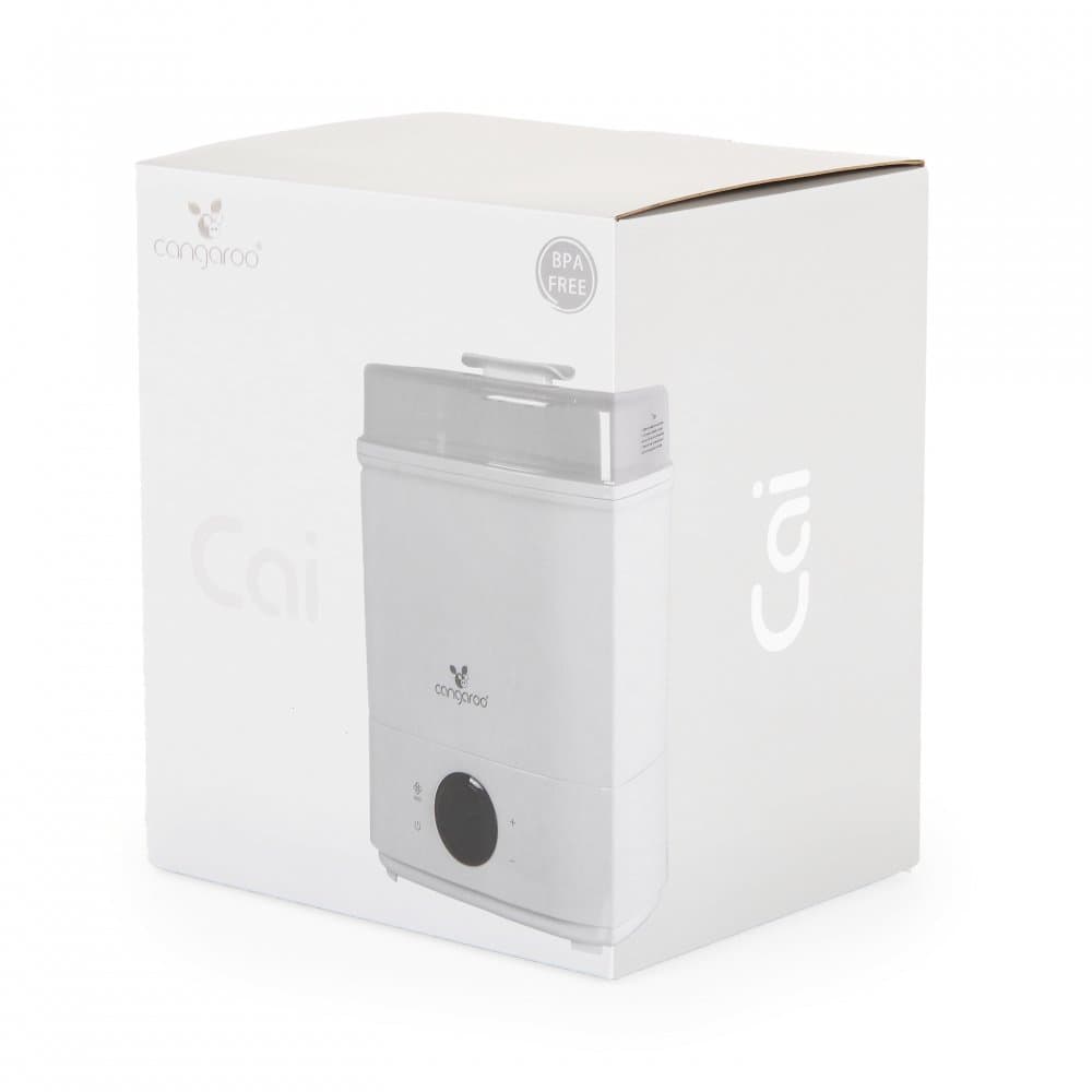 Sterilizator electric pentru biberoane Cangaroo Cai Alb cu functie uscare,capacitate 6 biberoane,afisaj LCD cu ecran tactil,functie sterilizare,uscare + combinat,cleste inclus,consum energetic mic