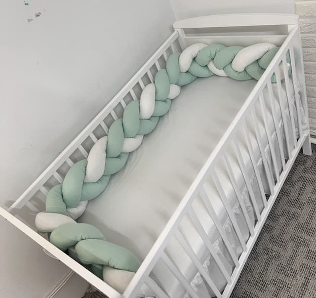 Aparatoare impletita in 3 din bumbac, lungime 240 cm Verde Menta Pal