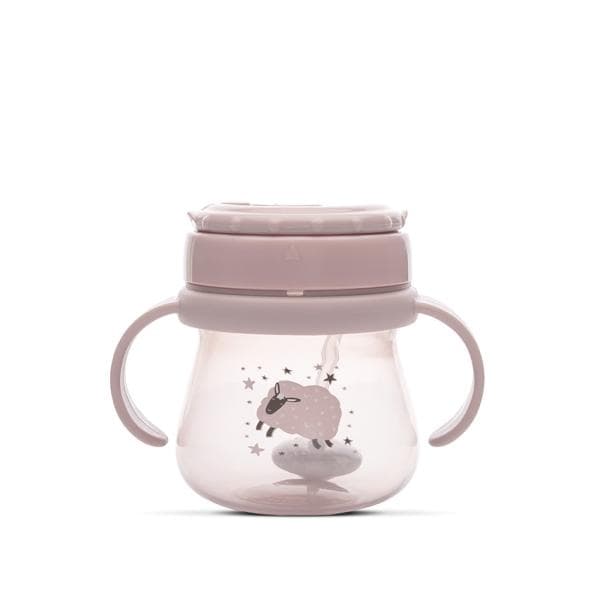 Cana cu toarte, sistem de baut din orice pozitie, cu pai flexibil, 12 luni+, 250 ml, My Friend, Mellow Rose