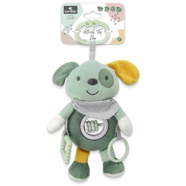 Jucarie de plus cu inel pentru agatat Catelus Verde 24 cm 0 luni+