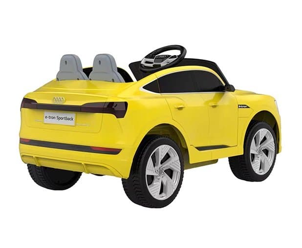 Masinuta electrica pentru copii cu licenta Audi E-Tron Sportback Yellow cu telecomanda 2.4G,acumulator 12V4.5Ah,motoare 80w,lumini led,muzica,pornire la buton,usi cu deschidere,mp3usb,functie swing,3 viteze din telecomanda