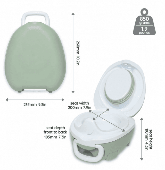 Olita portabila cu capac si maner My Carry Potty Verde pal