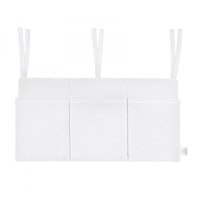 Organizator suspendat din muselina pentru pat, 60 x 30 cm, Little Amy, Alb