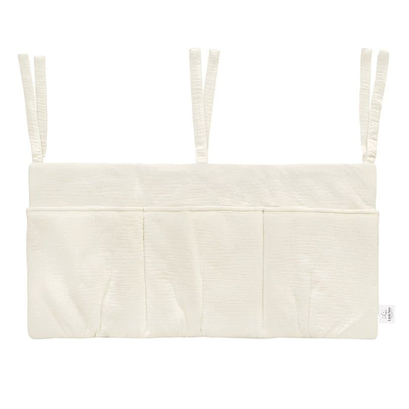 Organizator suspendat din muselina pentru pat, 60 x 30 cm, Little Amy, Crem