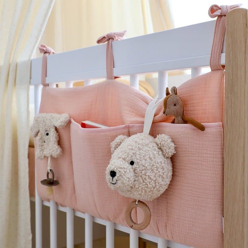 Organizator suspendat din muselina pentru pat, 60 x 30 cm, Little Amy, Somon