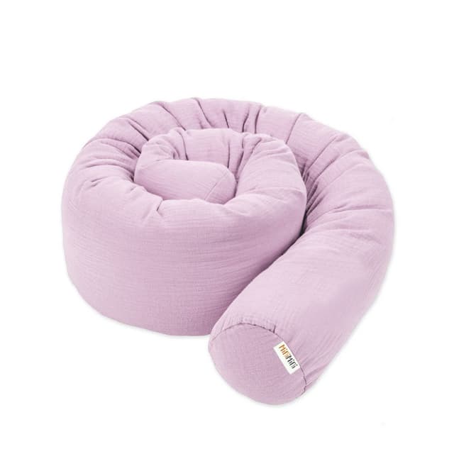 Protectie de pat tubulara, MiniMini, Muselina, Mov deschis, 180 cm